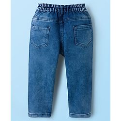 Babyhug Cotton Woven Full Sleeves Striped Shirt & Denim Jeans Set - Blue & White