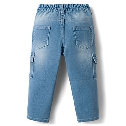 Babyhug Cotton Woven Full Sleeves Striped Shirt & Denim Jeans Set - Navy Blue
