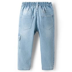 Babyhug Cotton Woven Full Sleeves Striped Shirt & Denim Jeans Set - Navy Blue