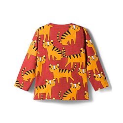 Babyhug Cotton Knit Full Sleeves Co-Ord Night Suit with Animal Print - Brown