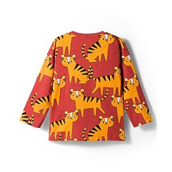 Babyhug Cotton Knit Full Sleeves Co-Ord Night Suit with Animal Print - Brown