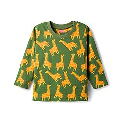Babyhug Cotton Knit Full Sleeves Co-Ord Night Suit with Animal Print - Green
