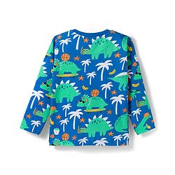 Babyhug Cotton Knit Full Sleeves Co-ord Night Suit With Dino Print - Blue