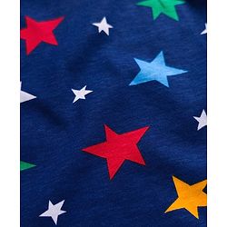 Babyhug Cotton Knit Full Sleeves Co-ord Night Suit With Star Print - Navy Blue