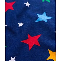 Babyhug Cotton Knit Full Sleeves Co-ord Night Suit With Star Print - Navy Blue