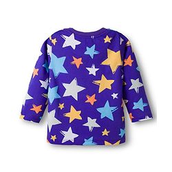 Babyhug Cotton Knit Full Sleeves T-Shirt & Pyjama Co-ord Night Suit With Star Print - Purple