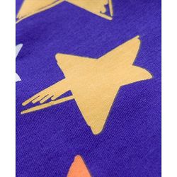 Babyhug Cotton Knit Full Sleeves T-Shirt & Pyjama Co-ord Night Suit With Star Print - Purple