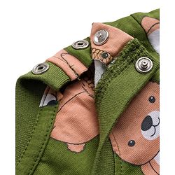 Babyhug Cotton Knit Full Sleeves T-Shirt & Lounge Pant Co-ords Night Suit With Bear Print - Green