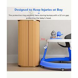 Babyhug 360° Joy Baby Walker with Convertible Feeding & Musical Toy Tray - Pink| Adjustable Height| Compact Fold| Activity cum Push Walker| Smooth Swivel Wheels| Padded Cushion Seat