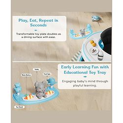 Babyhug 360° Joy Baby Walker with Convertible Feeding & Musical Toy Tray - Pink| Adjustable Height| Compact Fold| Activity cum Push Walker| Smooth Swivel Wheels| Padded Cushion Seat