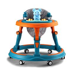 Babyhug 360° Joy Baby Walker with Convertible Feeding & Musical Toy Tray - Pink| Adjustable Height| Compact Fold| Activity cum Push Walker| Smooth Swivel Wheels| Padded Cushion Seat