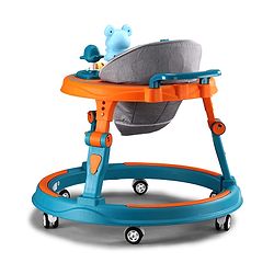 Babyhug 360° Joy Baby Walker with Convertible Feeding & Musical Toy Tray - Pink| Adjustable Height| Compact Fold| Activity cum Push Walker| Smooth Swivel Wheels| Padded Cushion Seat