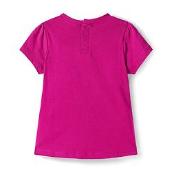 Babyhug Disney Single Jersey Knit Half Sleeves T-Shirt & Denim Skirt with Bambi Graphic & Badge Detailing - Purple & Blue