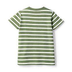 Babyhug Disney Single Jersey Knit Half Sleeves Striped Night Suit with Mickey & Pluto Graphic - Green