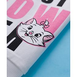 Babyhug Disney Terry Knit Full Sleeves T-Shirt & Track Pant Set with Marie Graphic - Pink & White