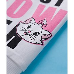 Babyhug Disney Terry Knit Full Sleeves T-Shirt & Track Pant Set with Marie Graphic - Pink & White