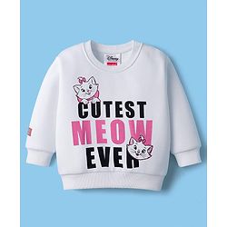 Babyhug Disney Terry Knit Full Sleeves T-Shirt & Track Pant Set with Marie Graphic - Pink & White