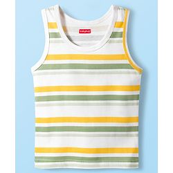 Babyhug 100% Cotton Knit Sleeveless Sando with Dino Print Pack of 3 - Multicolor