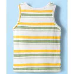 Babyhug 100% Cotton Knit Sleeveless Sando with Dino Print Pack of 3 - Multicolor
