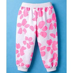 Babyhug Disney Terry Knit Full Sleeves T-Shirt & Track Pant with Minnie Mouse Graphic & Badge Detailing - White