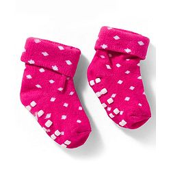 Cute Walk by Babyhug Non Terry Knit Ankle Length Anti Skid Anti Bacterial Socks With Polka Dot Design Pack Of 3 - Pink & White