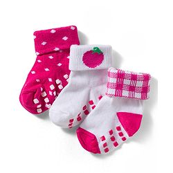 Cute Walk by Babyhug Non Terry Knit Ankle Length Anti Skid Anti Bacterial Socks With Polka Dot Design Pack Of 3 - Pink & White