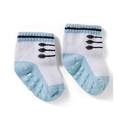 Cute Walk by Babyhug Non Terry Knit Ankle Length Anti Skid Anti Bacterial Socks With Design Pack Of 3 - Red White & Light Blue