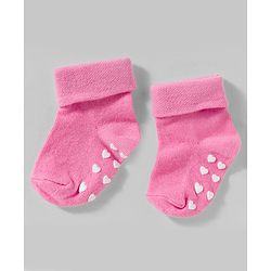 Cute Walk by Babyhug Non Terry Knit Ankle Length Anit Skid Anti Bacterial Socks With Stripes Pack Of 3 - Pink & White