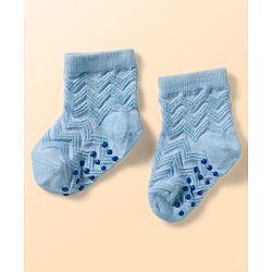 Cute Walk by Babyhug Non Terry Knit Ankle Length Anti Bacterial Anti Skid Socks With Design Pack Of 3 - Pink White & Blue