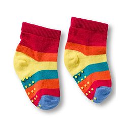 Cute Walk by Babyhug Non Terry Knit Ankle Length Anti Bacterial Anti Skid Socks With Cloud Print Pack Of 3 - Blue Red & Light Blue