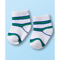 Cutewalk by Babyhug Non Terry Ankle Length Anti-Bacterial Socks With Star Design Pack of 3 - White