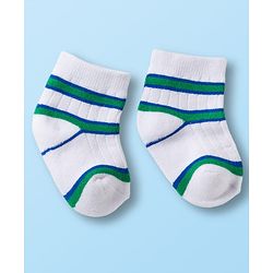 Cutewalk by Babyhug Non Terry Ankle Length Anti-Bacterial Socks With Star Design Pack of 3 - White