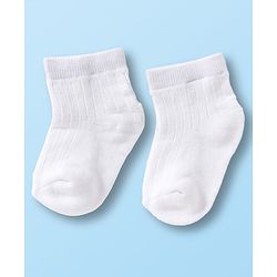 Cutewalk by Babyhug Non Terry Ankle Length Anti-Bacterial Socks With Star Design Pack of 3 - White