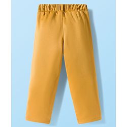 Babyhug Knit Full Sleeves Solid Color 3 Piece Party Suit with Bow - Yellow