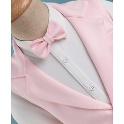 Babyhug Knit Full Sleeves Solid 3 Piece Party Suit - Light Pink