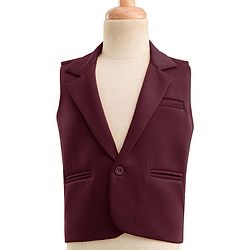 Babyhug Knit Full Sleeves Solid 3 Piece Party Suit With Bow - Wine