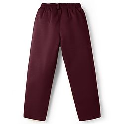 Babyhug Knit Full Sleeves Solid 3 Piece Party Suit With Bow - Wine