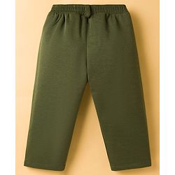 Babyhug Knit Full Sleeves Solid Color 3 Piece Party Suit with Bow - Olive Green & White
