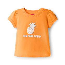 Babyhug Cotton Knit Half Sleeves T-Shirts with Tropical Theme Print Pack of 3 - Pink Orange & Lavender