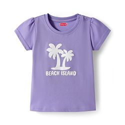 Babyhug Cotton Knit Half Sleeves T-Shirts with Tropical Theme Print Pack of 3 - Pink Orange & Lavender