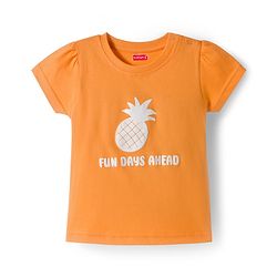 Babyhug Cotton Knit Half Sleeves T-Shirts with Tropical Theme Print Pack of 3 - Pink Orange & Lavender