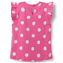 Babyhug Cotton Knit Frill Sleeves T-Shirt With Polka Dot & Floral Print Pack Of 3 - Pink Purple & Yellow