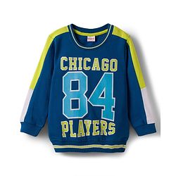 Babyhug Terry Knit Full Sleeves T-Shirt & Lounge Pant Set With Chicago Players Print - Blue