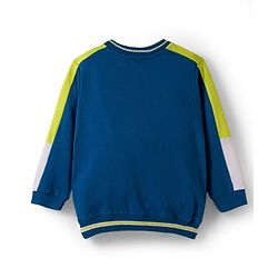 Babyhug Terry Knit Full Sleeves T-Shirt & Lounge Pant Set With Chicago Players Print - Blue