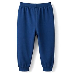 Babyhug Single Jersey Knit Full Length Lounge Pant with Text Graphic - Navy Blue