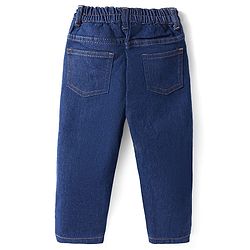 Babyhug Terry Knit Full Sleeves T-Shirt & Denim Jeans Set with Awesome Print - Yellow & Blue