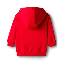 Babyhug Terry Knit Full Sleeves Hooded T-Shirt & Denim Jeans Set with Find Your Fun Print -Blue & Red