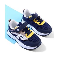 Cute Walk by Babyhug Velcro Closure Solid Sneaker Shoes - Navy Blue