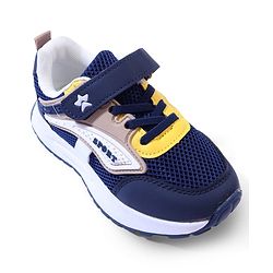 Cute Walk by Babyhug Velcro Closure Solid Sneaker Shoes - Navy Blue