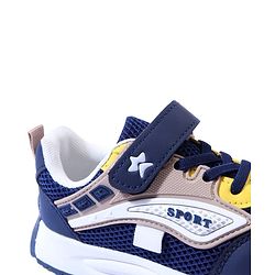 Cute Walk by Babyhug Velcro Closure Solid Sneaker Shoes - Navy Blue